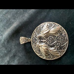 Sterling silver filigree pendant